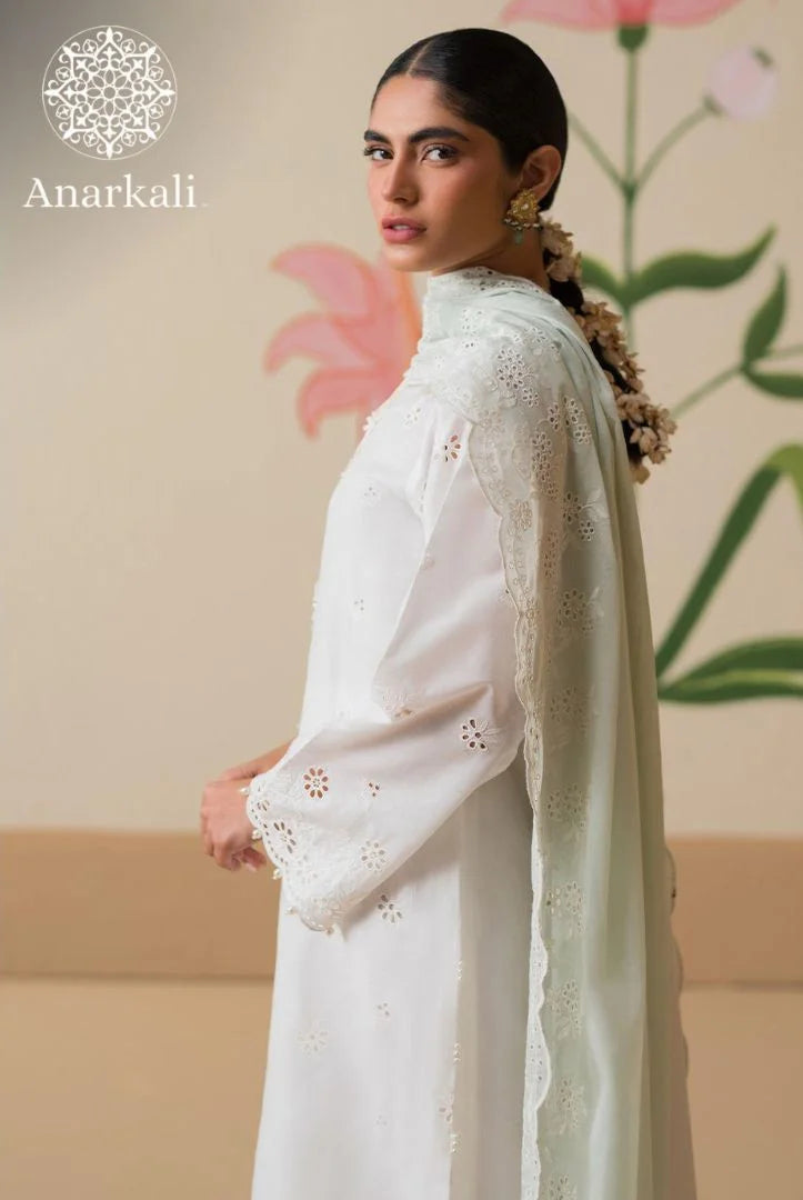 Cross Stitch Chikankari 3 piece Stitched Collection 24 (Off White)