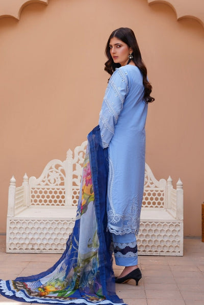 Qaus-e-Qaza 3 Piece Stitched Luxury Eid Lawn'24 Suit - NAZAKAT