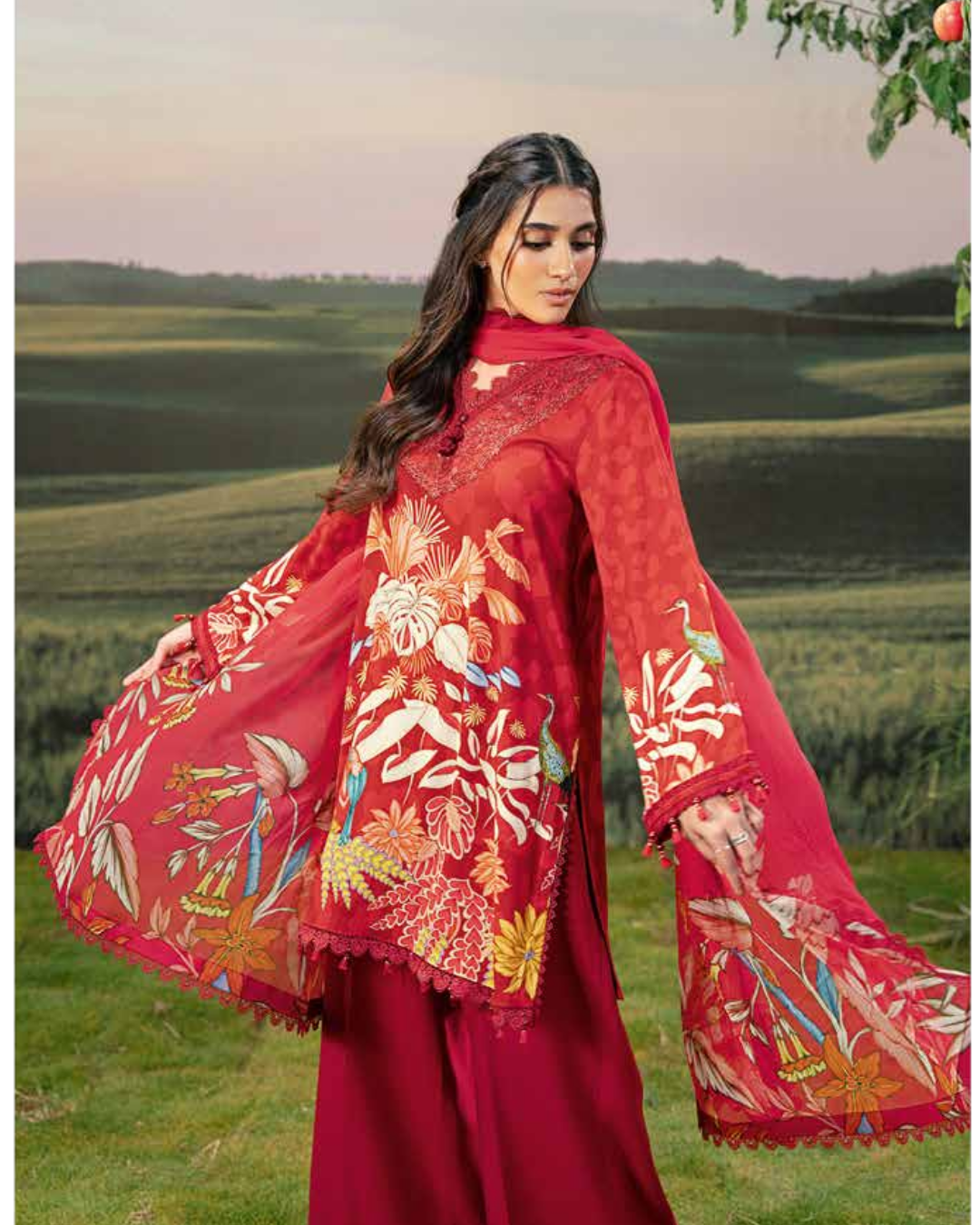 3 Piece Stitched Embroidered Linen Casual - Pre/Fall 25 Winter M.Basics by MARIA.B  - MBPF#05