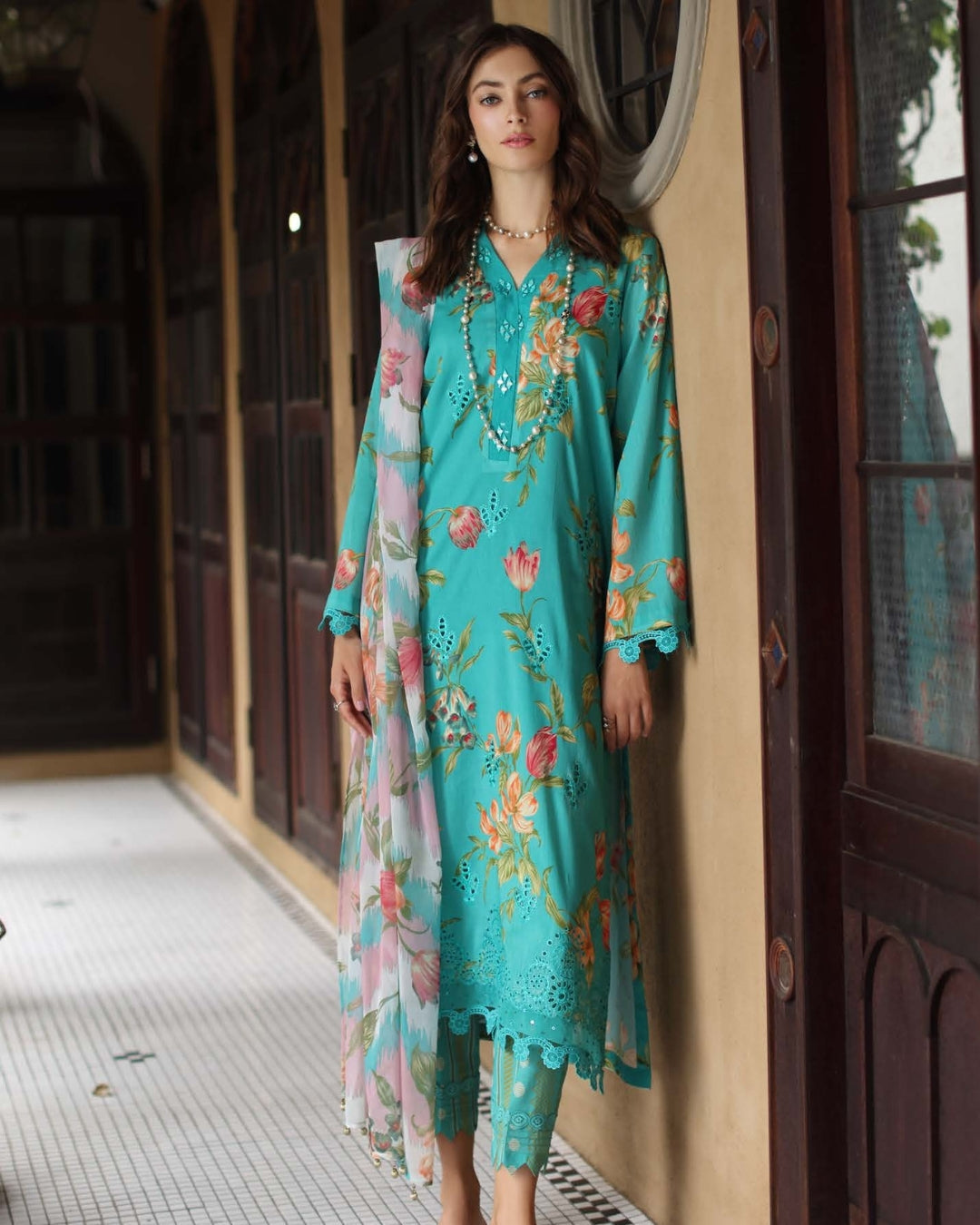 3 Piece Stitched Embroidered Chikankari Lawn Suits from Aafreen By Riaz Arts - 04