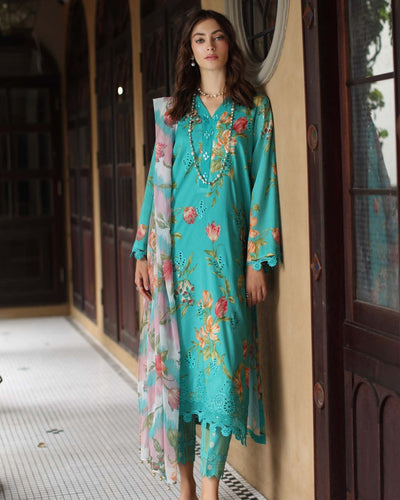 3 Piece Stitched Embroidered Chikankari Lawn Suits from Aafreen By Riaz Arts - 04
