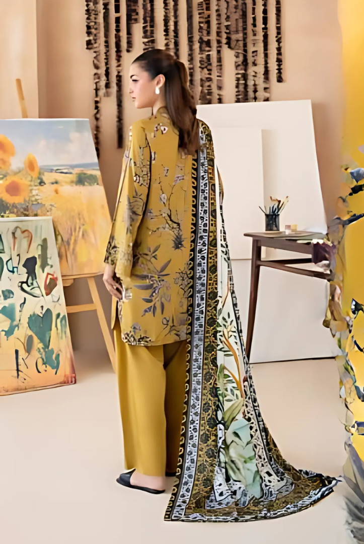 3 Piece Stitched Digital Printed Winter Linen From MALHAR EDIT'25 |  VOL 01 - 05