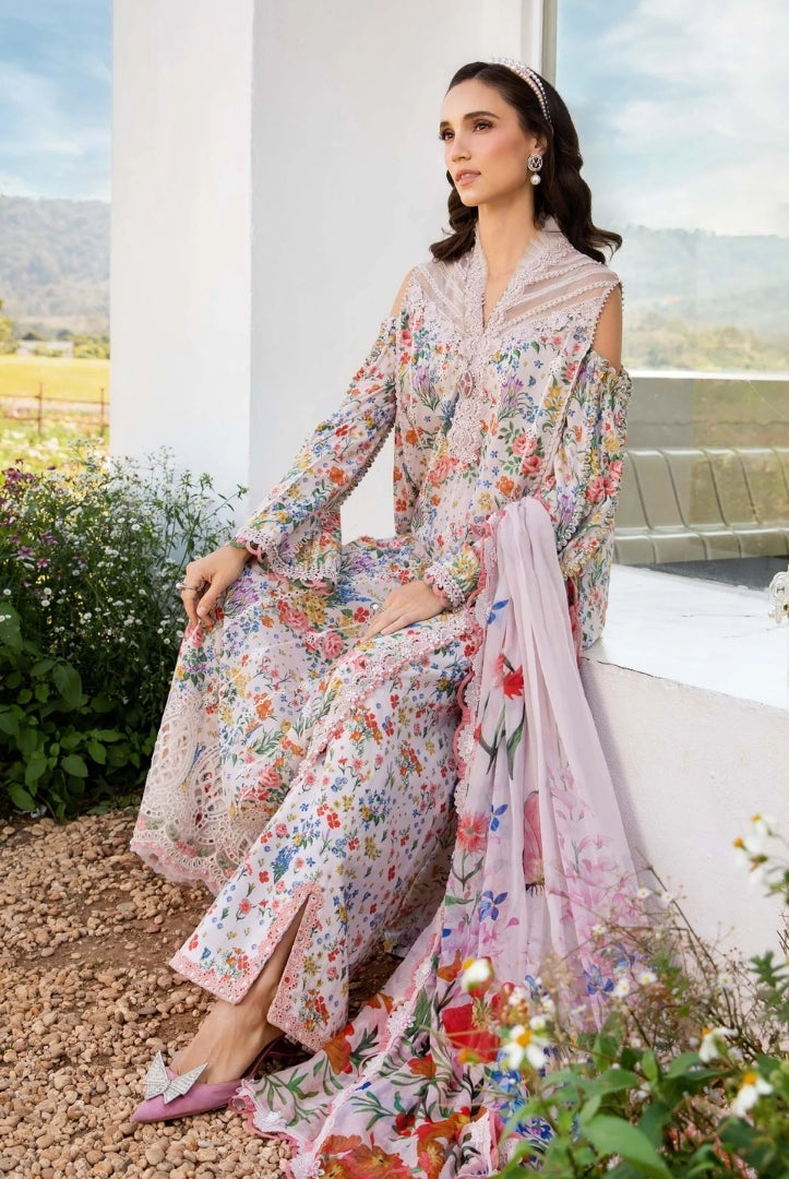 3 Piece Stitched Printed Lawn Suit From Maria.B M.Prints Spring Summer'25 Collection - 05