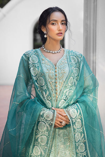 Roohi By Mushq 4 Piece Stitched Embroidered Organza Suit - MEERA