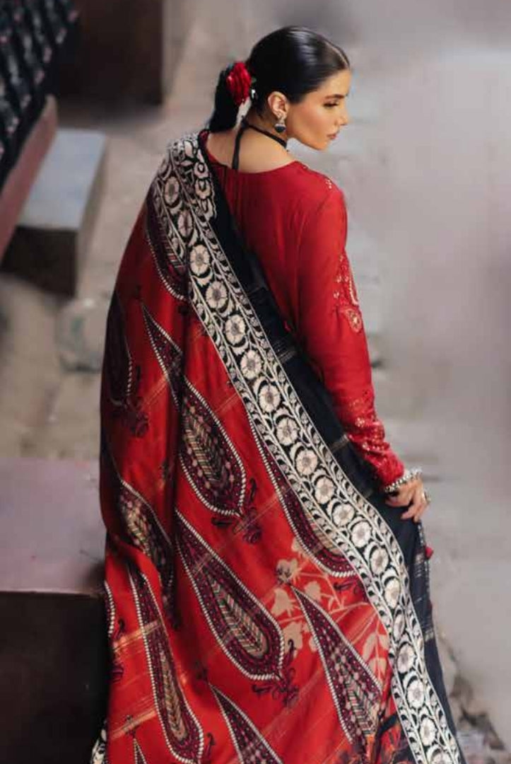 3 Piece Stitched Embroidered Jacquard Suits Collection By Nureh Maya Linen - 05