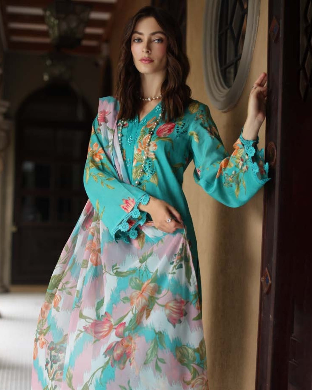 3 Piece Stitched Embroidered Chikankari Lawn Suits from Aafreen By Riaz Arts - 04