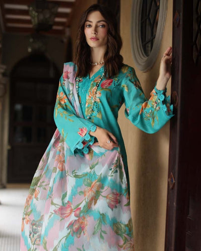 3 Piece Stitched Embroidered Chikankari Lawn Suits from Aafreen By Riaz Arts - 04