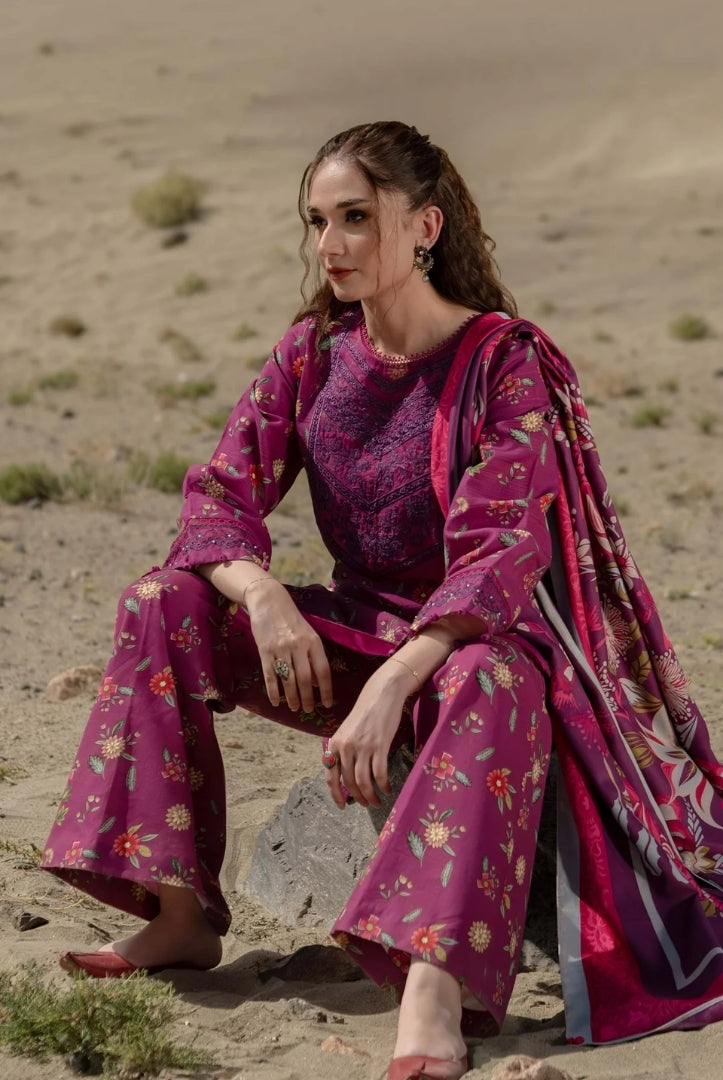 3 Piece Stitched Printed Khaddar Suit From M.Basics By Maria.B Collection - 05