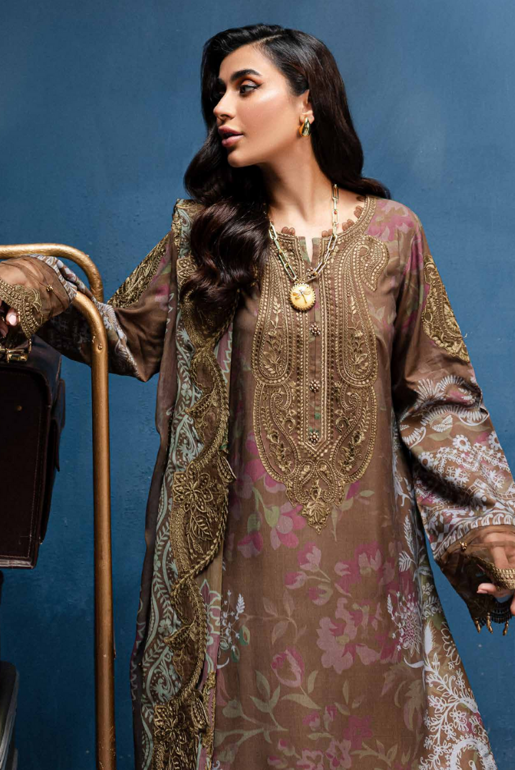 3 Piece Stitched Embroidered Suits From Gardenia By Nureh - 05
