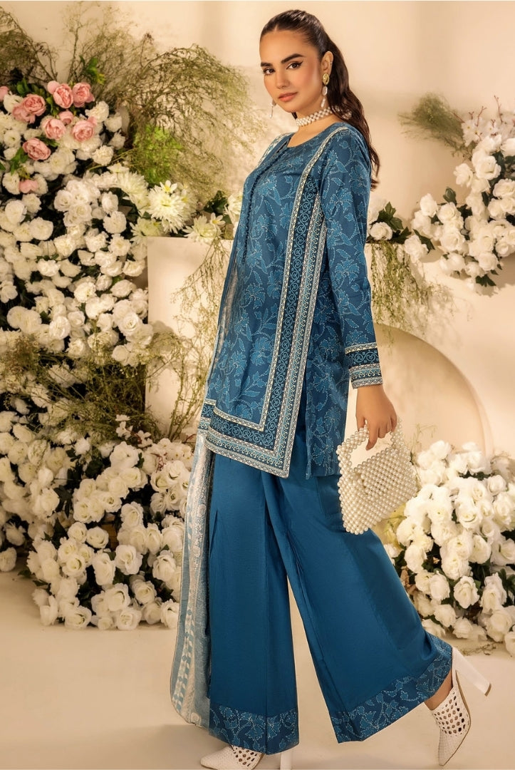 3 Piece Stitched Digital Printed Doria Cambric Suits From Safwa By Koka - 05