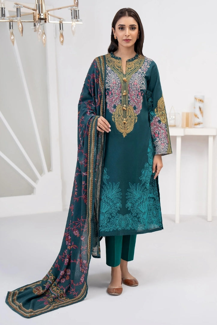 3 Pc Stitched Printed Khaddar Suit By Limelight Winter Collection - 52