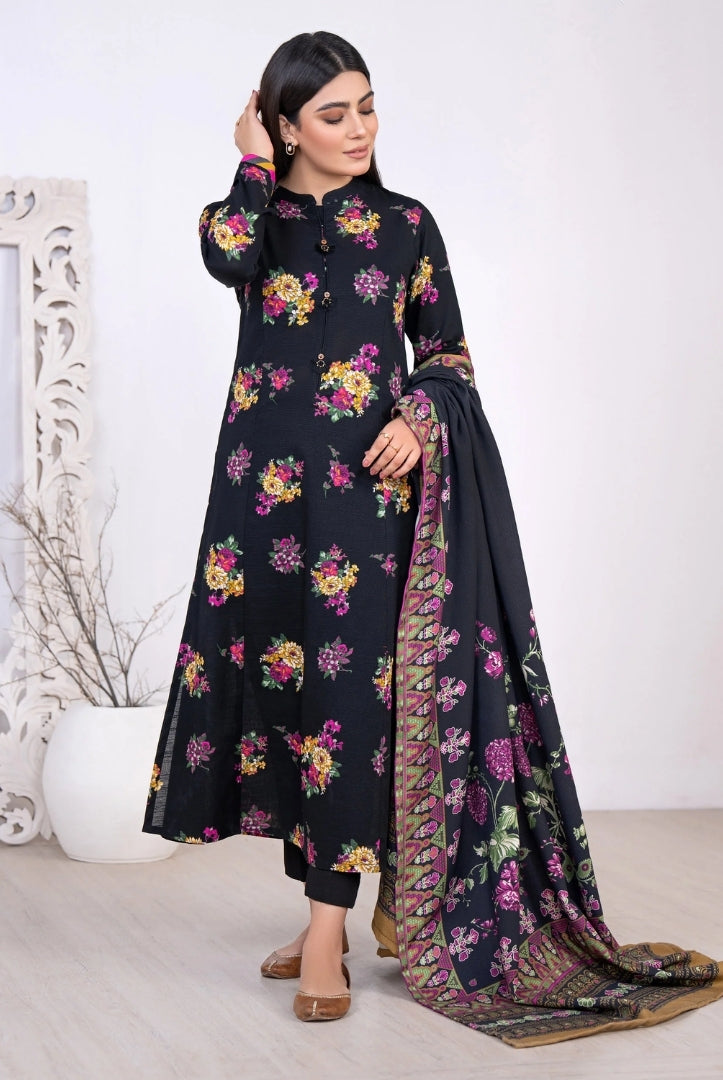 3 Pc Stitched Printed Khaddar Suit By Limelight Winter Collection - 58