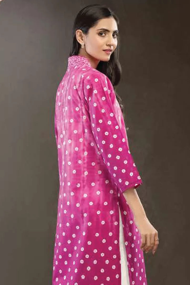 1 Piece Stitched Shirt By Limelight - WHITE & PINK