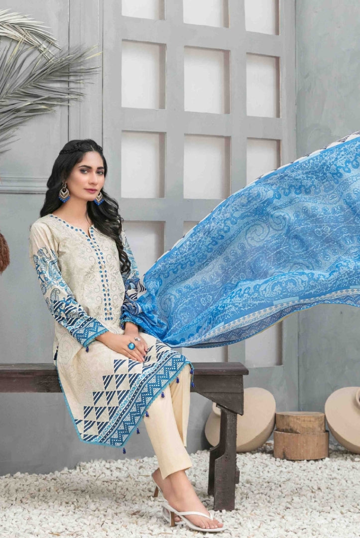 3Piece Stitched Suit By Tawakkal Devina - 06