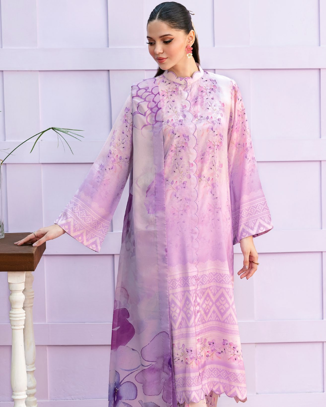 3 Piece Stitched Digital Printed Lawn Basics Rawsilk From AFSANAH AR-106