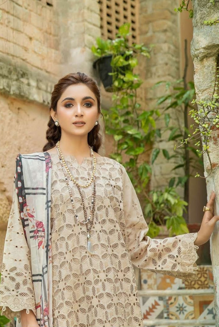 4 Piece Stitched Chikankari Lawn Suit By Johra Camila - 06