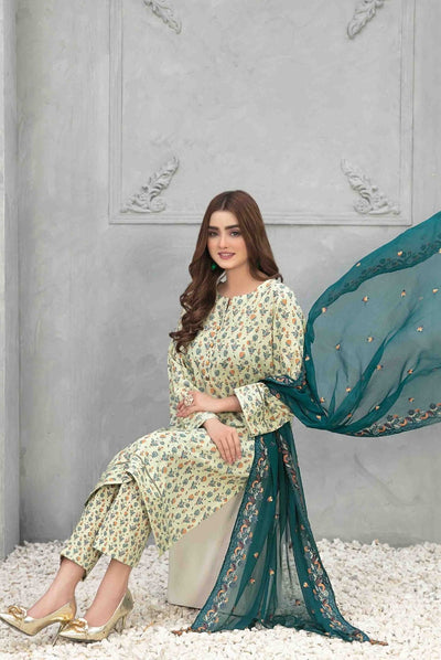 3Piece Stitched Suit By Tawakkal Zaira - 06