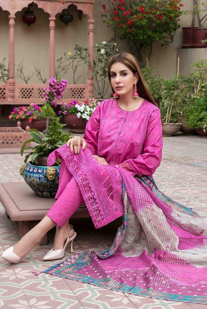 3 Piece Stitched Embroidered Jacquard Lawn Suit From Tawakkal Tradition of Love - 06