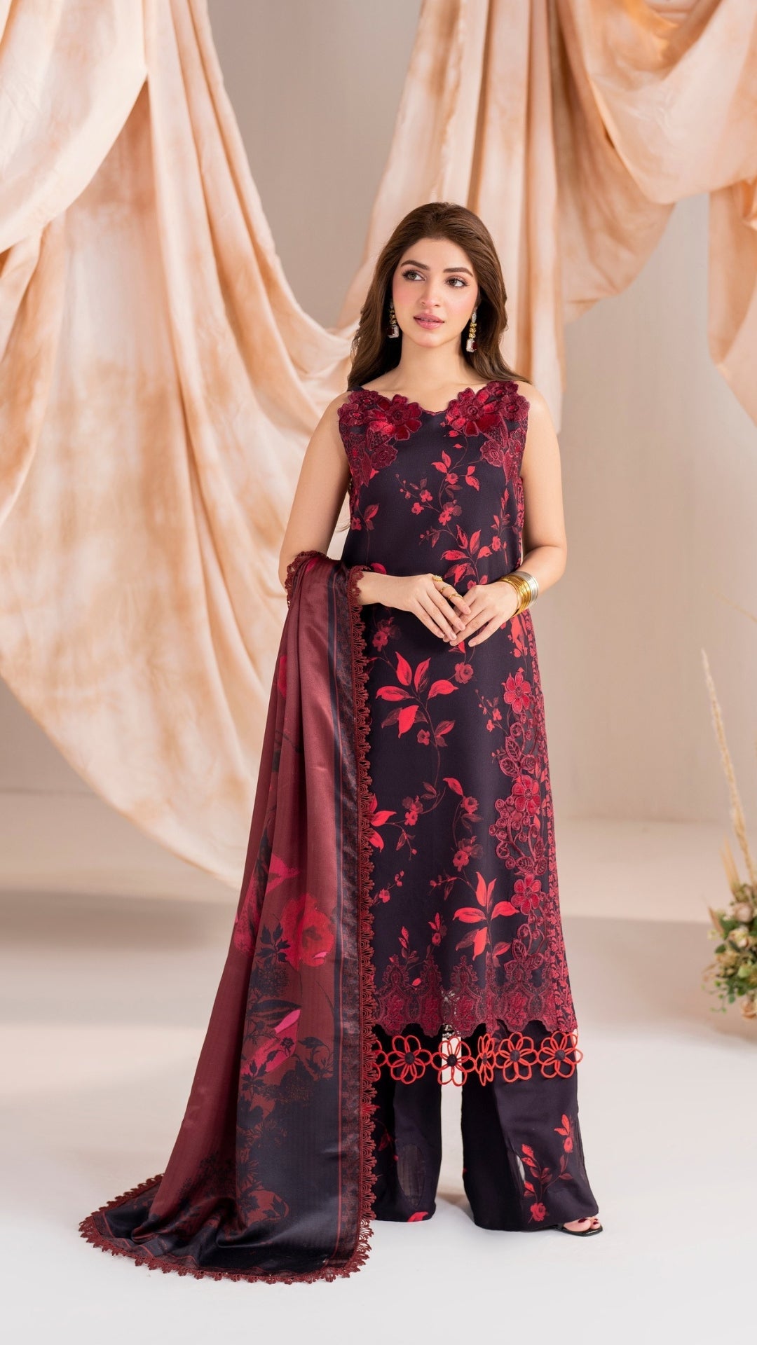 3 Piece Stitched Embroidered Digital Printed Suit | Winter Meraki'24 Vol'1 By Asifa & Nabeel - Aurum