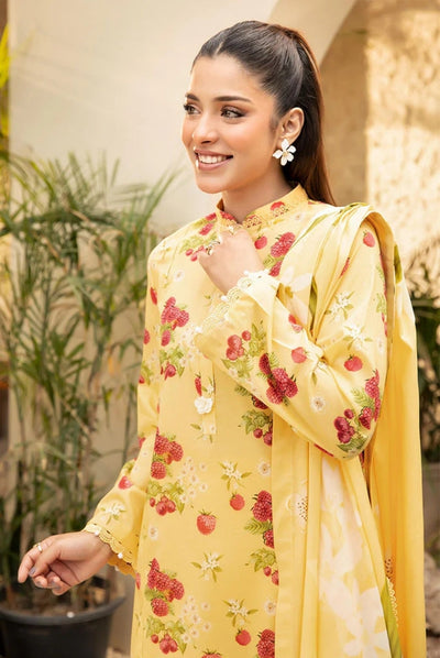 3 Piece Stitched Printed Lawn Suit From Maria.B By M.Basics Vol-01 Collection'25  Elaheh - 06