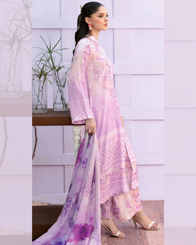 3 Piece Stitched Digital Printed Lawn Basics Rawsilk From AFSANAH AR-106