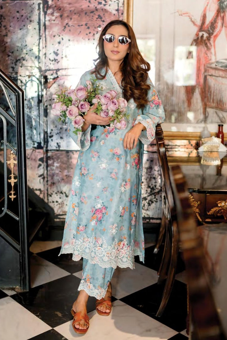 02 Piece Stitched Cambric Embroidered Suit By Lakhany Brunch - 06