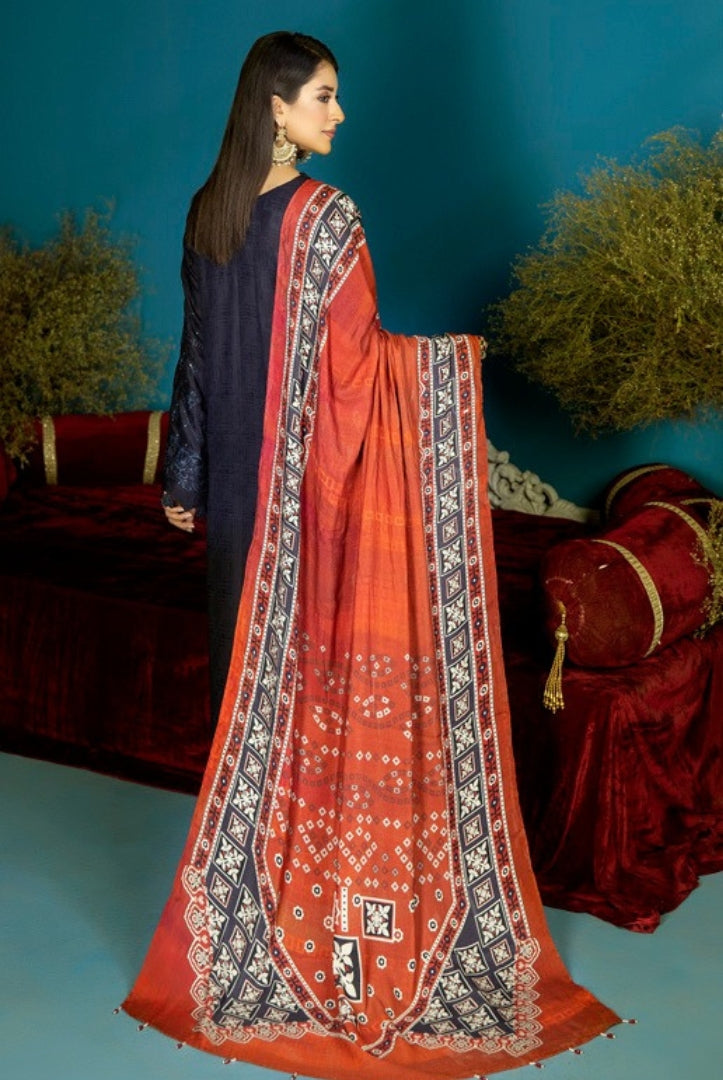 Tehzeeb By Riaz Arts Embroidered Chikankari Self Linen 3 Pc Suits Collection - 06