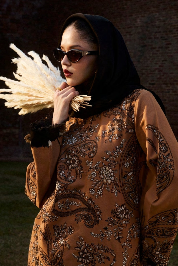 3 Piece Stitched Embroidered Khaddar Suit From Zara Shahjahan Winter Shawl Collection - ROYA
