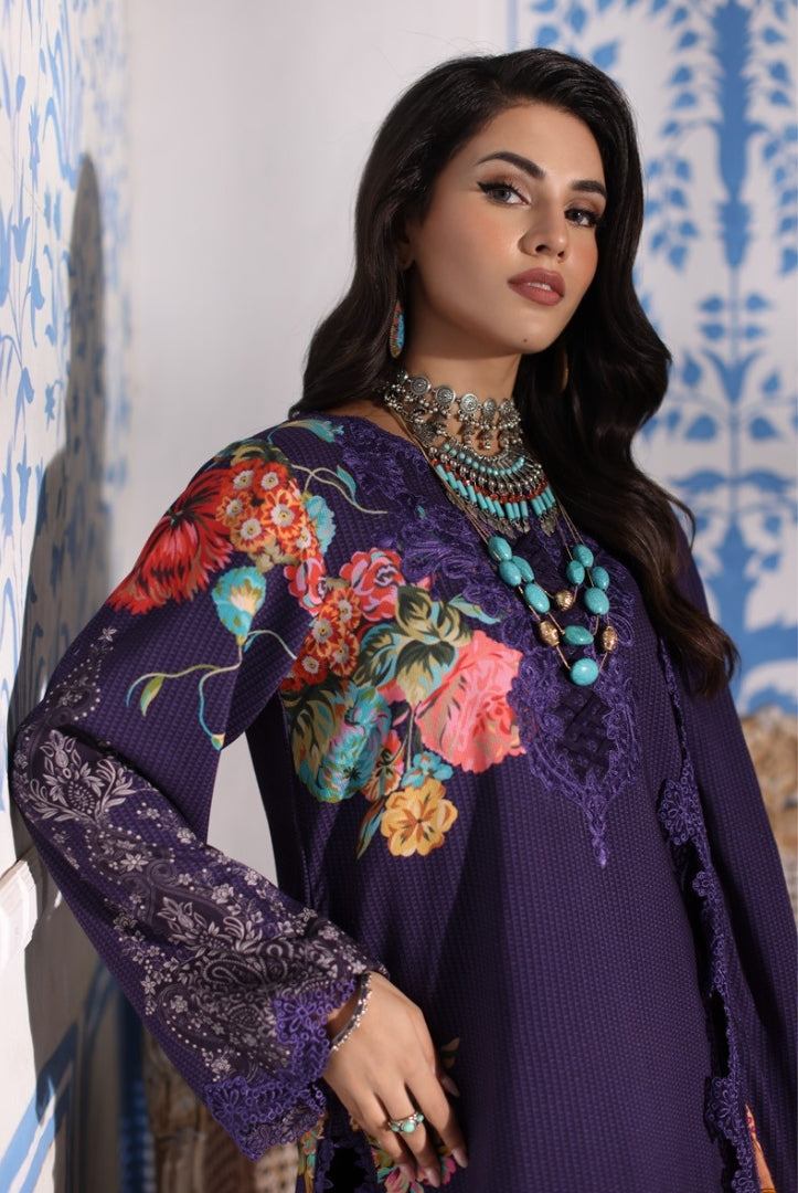 3 Piece Stitched Embroidered Linen Shawl Suits From Virsa By Charizma - 06