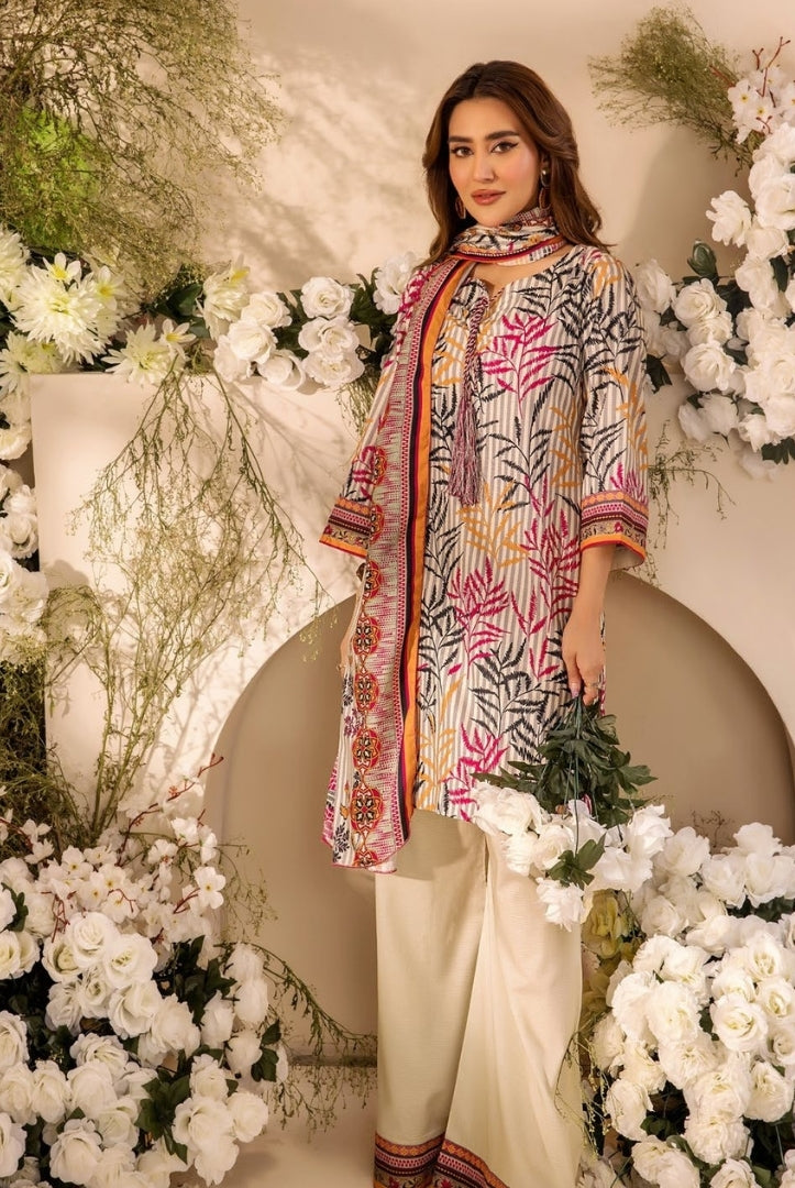 3 Piece Stitched Digital Printed Doria Cambric Suits From Safwa By Koka - 06