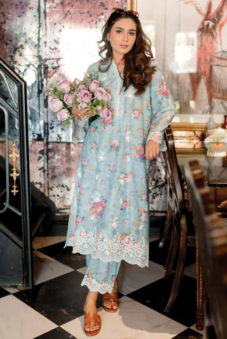 02 Piece Stitched Cambric Embroidered Suit By Lakhany Brunch - 06