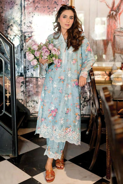 02 Piece Stitched Cambric Embroidered Suit By Lakhany Brunch - 06