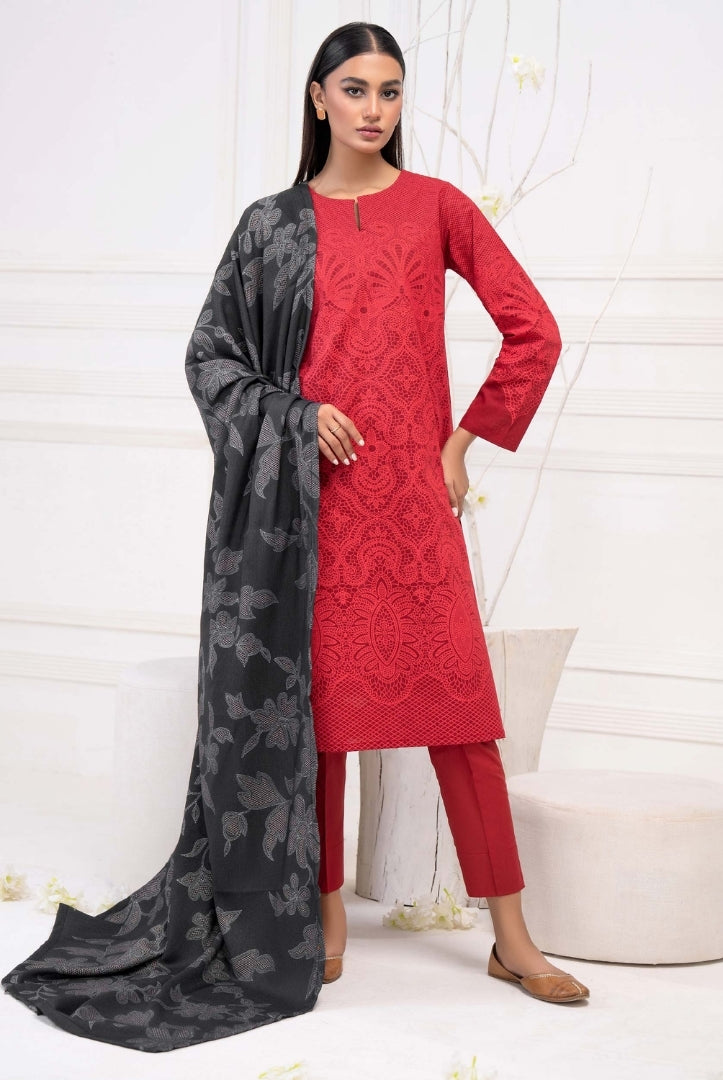 3 Pc Stitched Printed Khaddar Suit By Limelight Winter Collection - 63