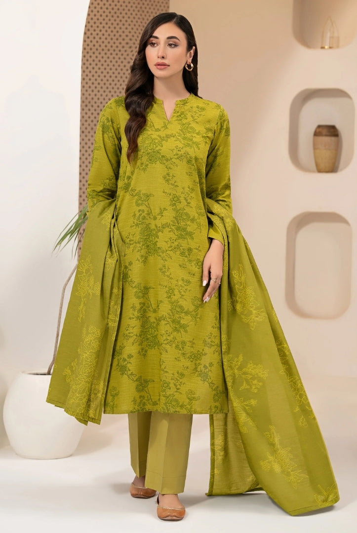 3 Pc Stitched Printed Khaddar Suit By Limelight Winter Collection - 65