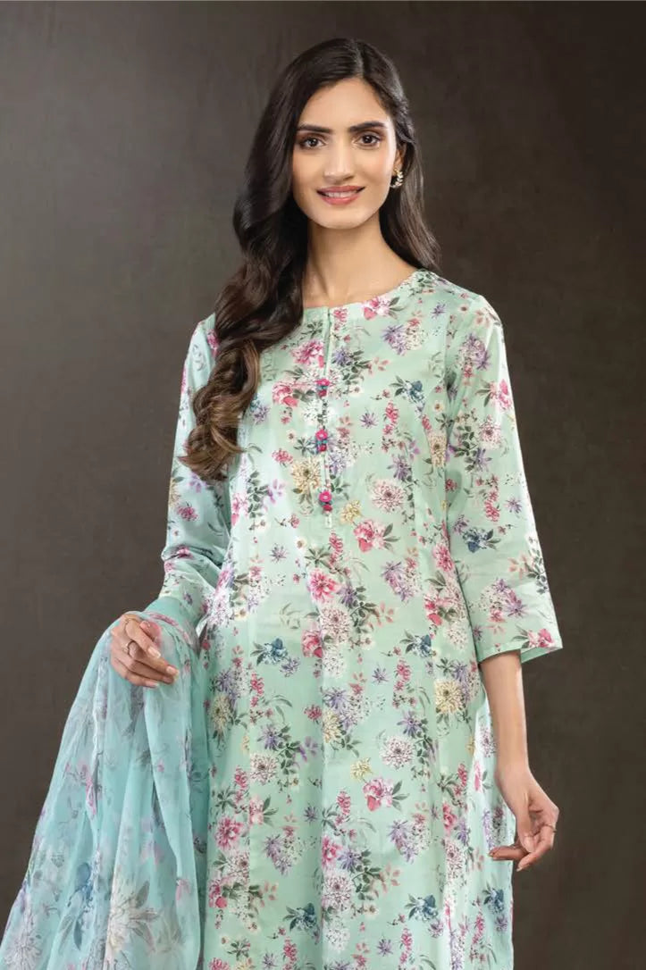 3 Piece Stitched Suit By Limelight - AQUA