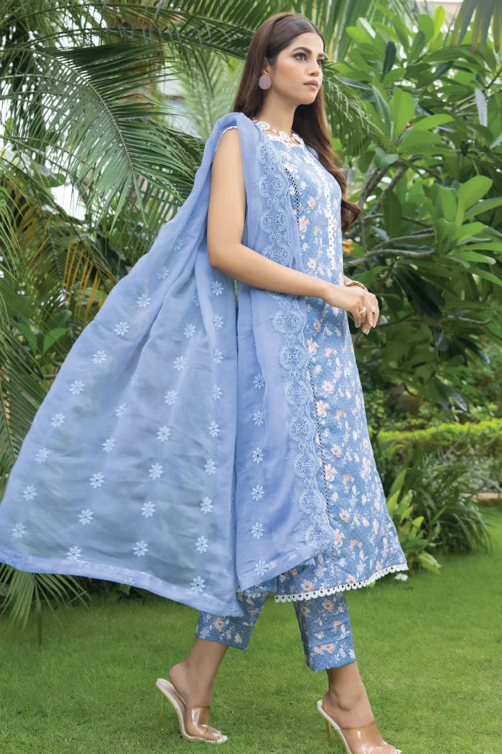 Identic Seperates Chiffon 3 Piece Stitched Suit - 10