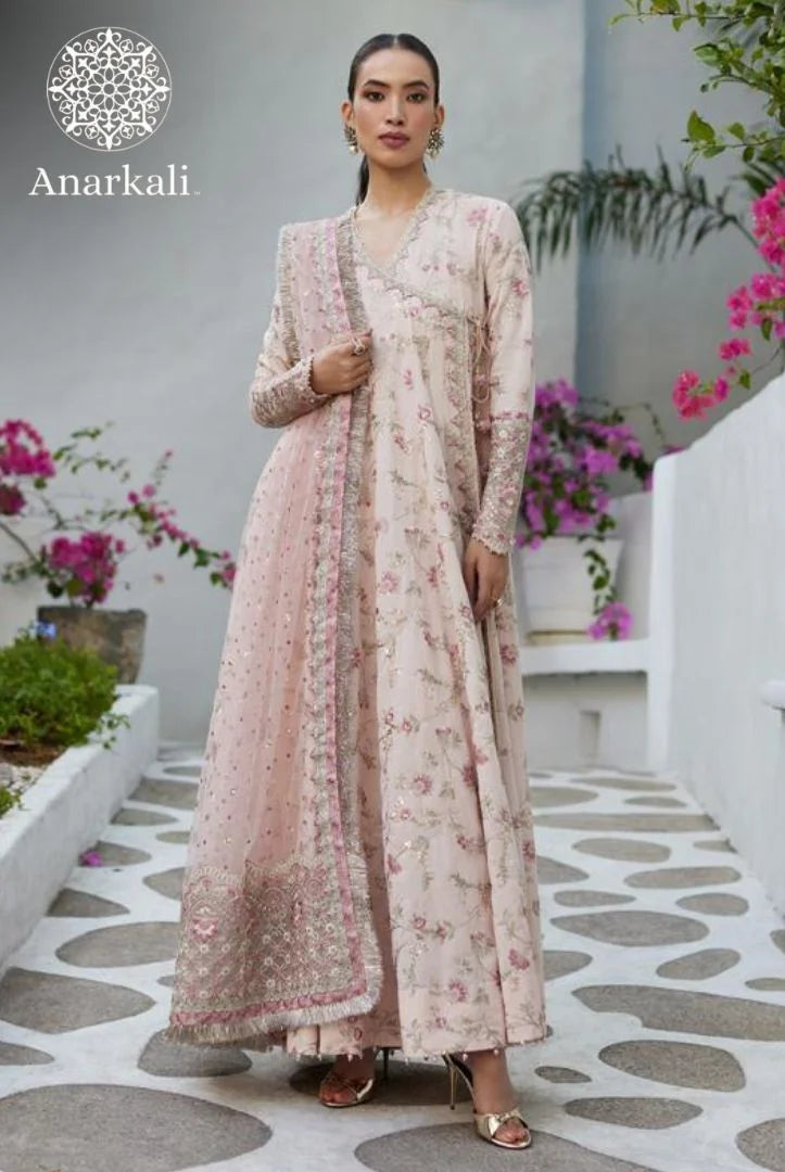 Liliana Luxury Lawn 24 karine Faiza Saqlain 3 piece Stitched Suit (Off White)