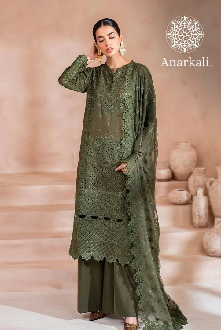 Iznik Pret Embroidered Lawn Collection 3Piece Stitched Suit(Green)