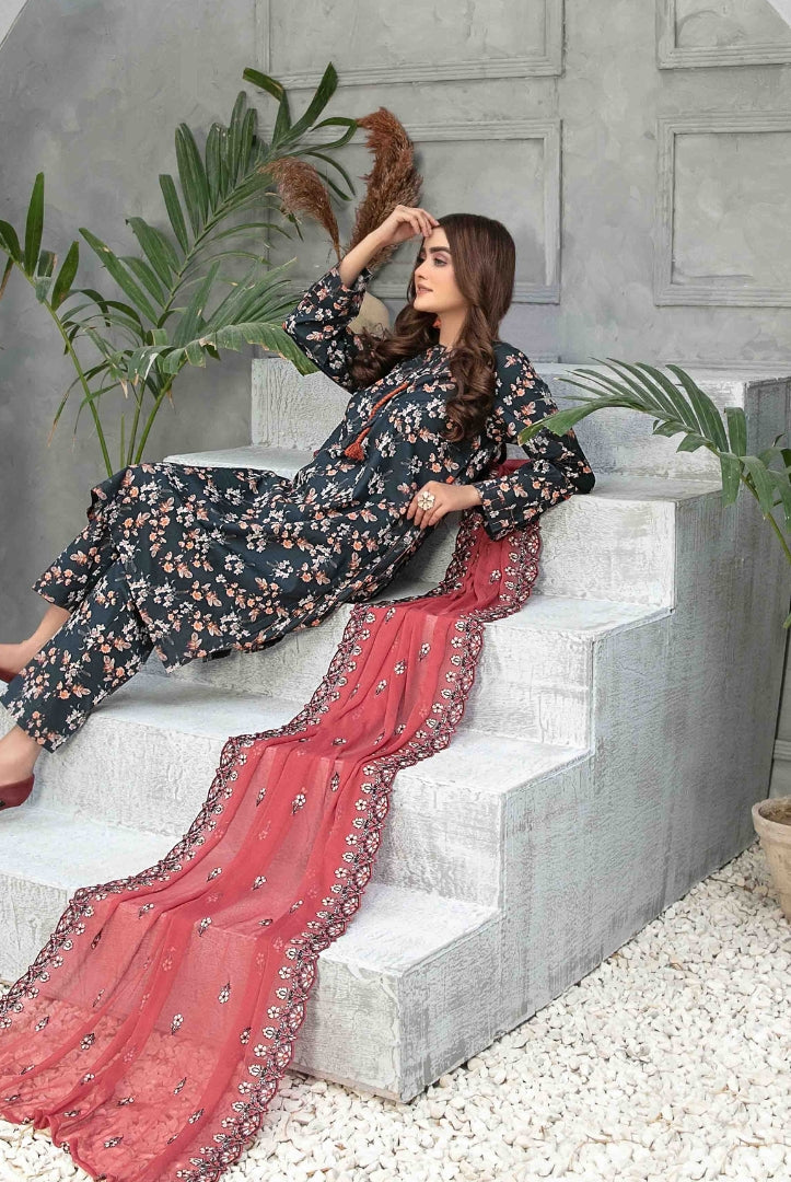 3Piece Stitched Suit By Tawakkal Zaira - 07