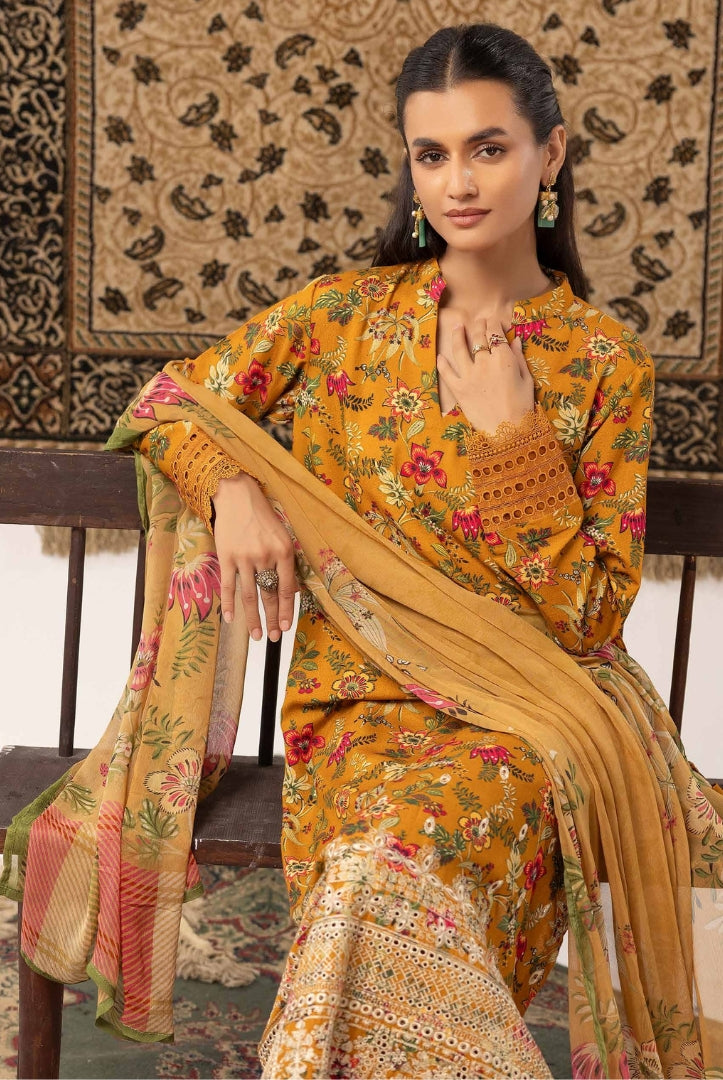 3 Piece Stitched Embroidered Digital Printed Suits Collection From Abeera By Johra - 07