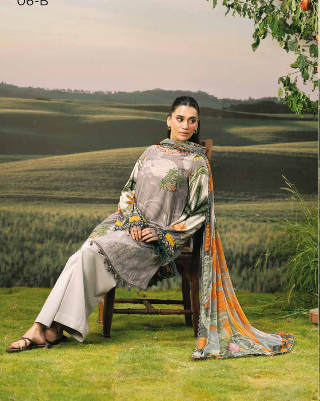 3 Piece Stitched Embroidered Linen Casual - Pre/Fall 25 Winter M.Basics by MARIA.B  - MBPF#07