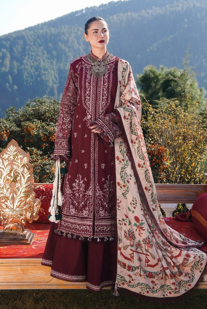3 Piece Stitched Luxury Winter Shawl Suits Collection'24 By Hussain Rehar - ZARAN