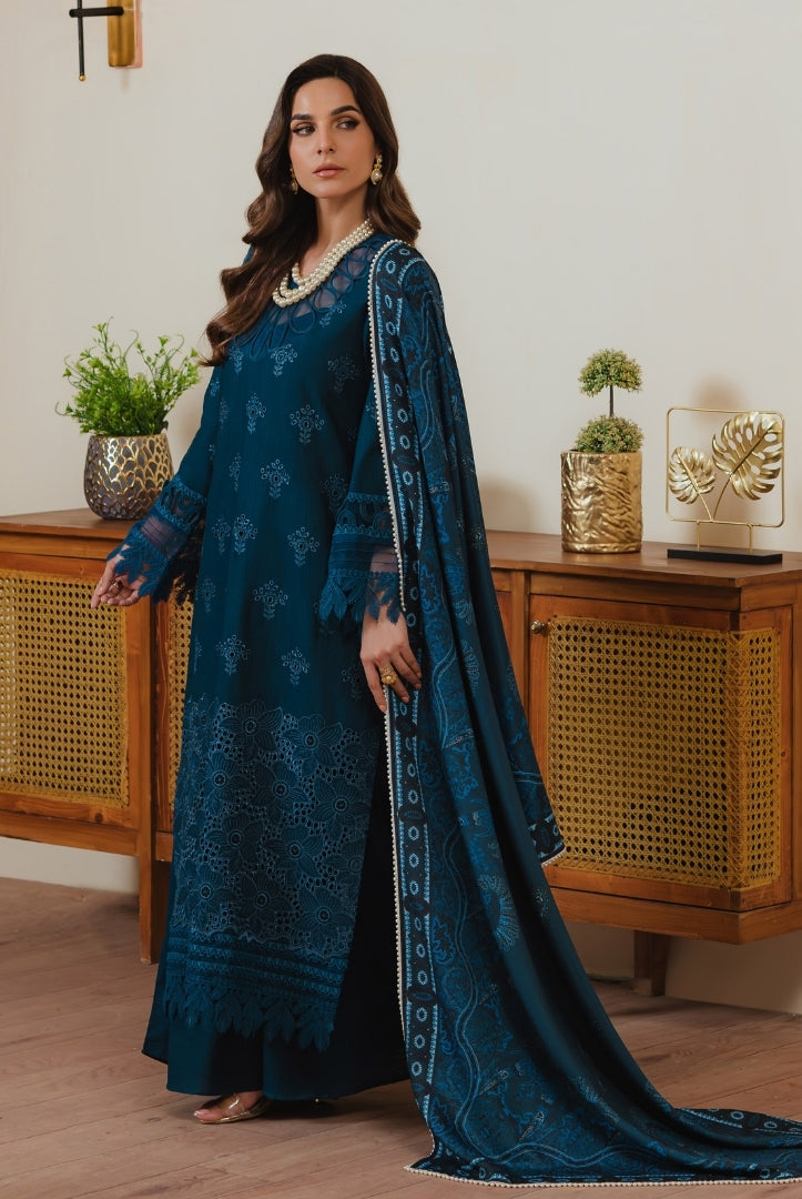 3 Pc Stitched Embroidered Khaddar Winter Collection'24 From Stella By Mahnur - MEHR