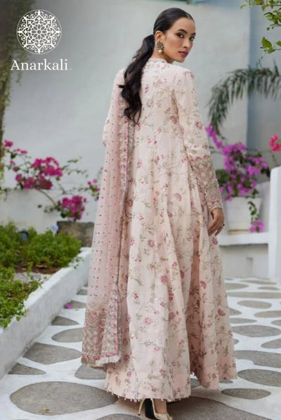 Liliana Luxury Lawn 24 karine Faiza Saqlain 3 piece Stitched Suit (Off White)