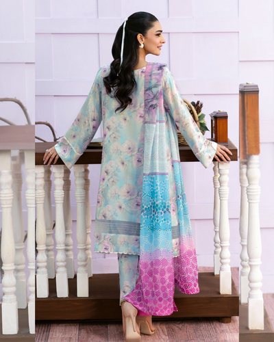 3 Piece Stitched Digital Printed Lawn Basics Rawsilk From AFSANAH AR-107