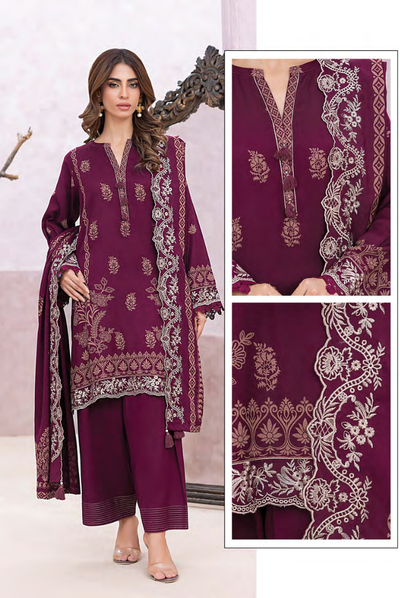 3 Piece Stitched Winter Essentials By LSM Lakhany Embroidered Cashmi Wool LG-UB-0210-C
