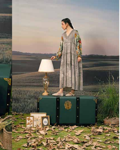 3 Piece Stitched Embroidered Linen Casual - Pre/Fall 25 Winter M.Basics by MARIA.B  - MBPF#07