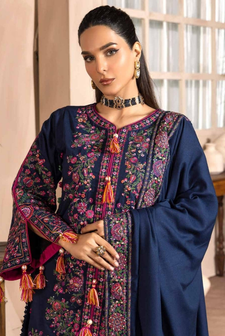 3 Piece Stitched Luxury Embroidered Winter Collection By Eshaisha - 07