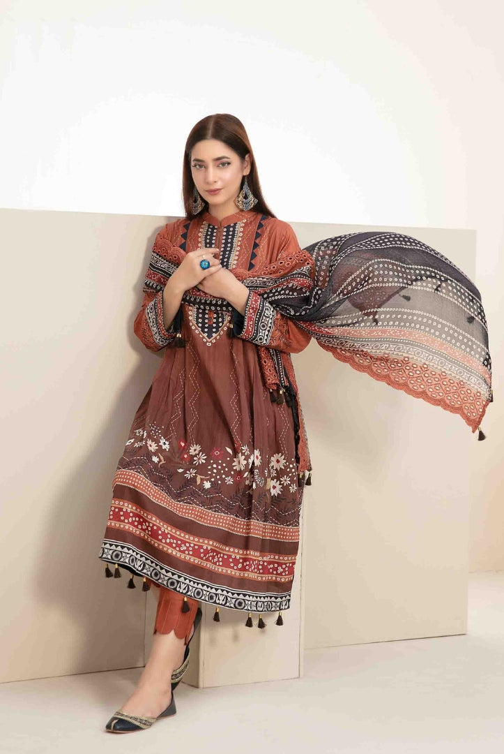 3Piece Stitched Suit By Tawakkal Raina - 07