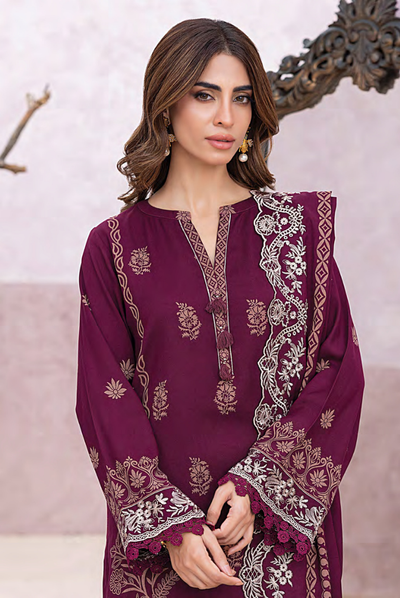 3 Piece Stitched Winter Essentials By LSM Lakhany Embroidered Cashmi Wool LG-UB-0210-C